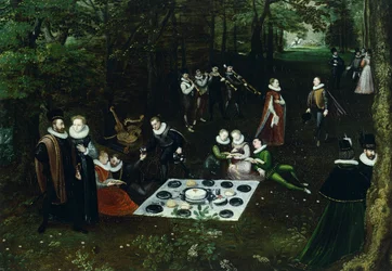 Landskap på våren, av Lucas van Valkenborch (cirka 1530-1597), detalj