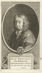 Porträtt av Jean-Baptiste Tavernier (1605-1699), ca 1680 (gravyr)