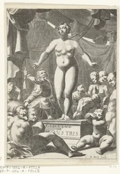 Naken kvinna med fem bröst. Titelsida till Fortunius Licetus, De Monstris, Amsterdam 1665