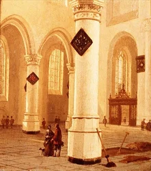Interiör av en kyrka (olja på duk)