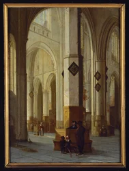 Interiör från kyrkan St Bavon (målning på duk)