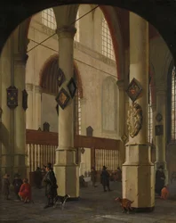 Utsikt över Oude Kerk i Delft