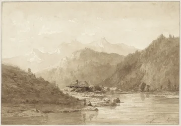 Berglandskap med en sjö