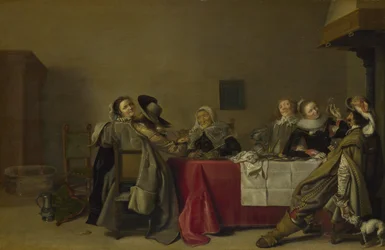 Ett glatt sällskap vid bordet, 1630