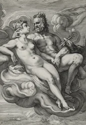 Jupiter och Juno, ca 1593-94 (gravyr på lagt papper)