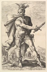 Mucius Scaevola, från serien The Roman Heroes, 1586