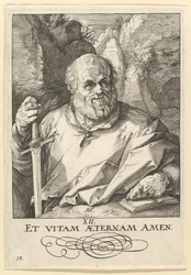 Den helige Mattias, från Kristus, apostlarna och den helige Paulus med trosbekännelsen, ca. 1589.