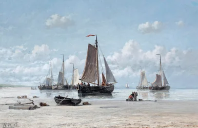 Fiskefartyg på stranden, Zandvoort (olja på duk)