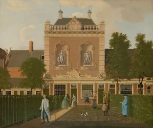 Trädgården och Coach House på 524 Keizersgracht i Amsterdam Trädgården och vagnshuset på Keizersgracht 524 i Amsterdam