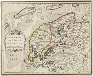 Karta över Friesland Ny karta över provinsen Friesland (titel på objekt)