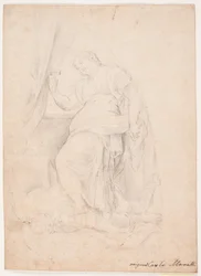 Jael dödar Sisera. Studie efter komposition av Carlo Maratti (Mezzetti, s. 345, nr. 150)