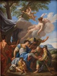 Venus ger enklare för den sårade Aeneas