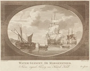 Fartyg på lugna vatten Water Face, De Morgenstond (titel på objekt)