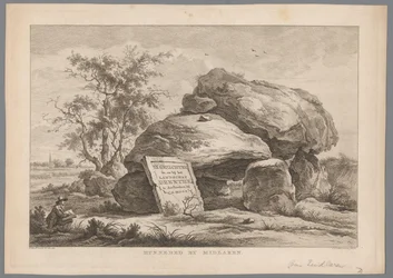 Dolmen nära byn Midlaren Hunnebädd av Midlaren (titel på objekt) Nio ansikten i Drenthe (serietitel) IX Ansikten i och nära Drenthes landskap (serietitel på objekt)