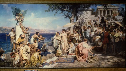 Fryne vid Poseidonfesten i Eleusis, Grekland