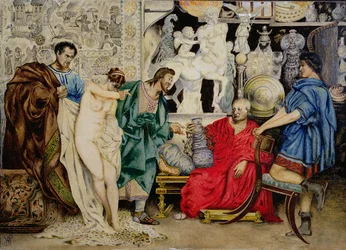 ”Valet mellan en slavinna eller en vas”, illustration ur ”La Femme Esclave”, utgiven i Wien, 1878