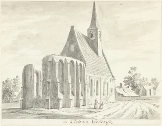 Utsikt över den vita kyrkan i Noordwijkerhout