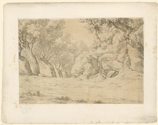 Aveny med igenvuxna stenar Tentamina Lithographica (serietitel) Italienska landskap (serietitel)