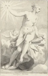 Sittande allegorisk kvinnofigur