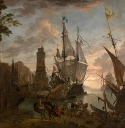 Oriental Seaport (olja på duk)