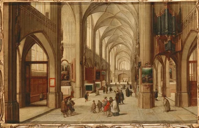 Interiör av en gotisk kyrka