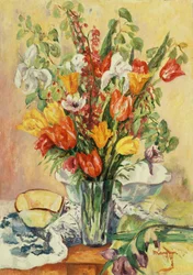 Iris och tulpaner