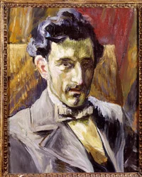 作曲家モーリス・ラヴェル (1875-1937) の肖像 アンリ・マンガン (1874-1949) による絵画 1903 日。 0,43x034 m パリ、スウェーデン国立近代美術館