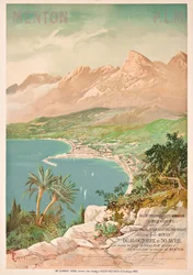 Affischreklam Menton, Frankrike (färg litho)
