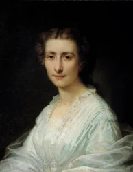 Porträtt av en kvinna. Målning av Henri Lehmann (Karl Ernest (Ernst) Rudolf Heinrich Salem dit) (1814-1882) 1800-talets Paris, Musee Carnavalet