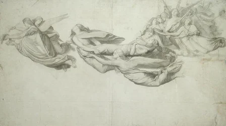 Skiss för Saint Catherine of Alexandria (grafit på papper)