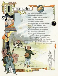 Illustration till "Alfabetet med goda exempel", ca 1890 (gravyr)