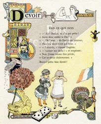 Illustration till "Alfabetet med goda exempel", ca 1890 (gravyr)