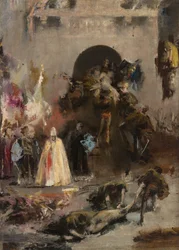 Scen från den spanska inkvisitionen, ca 1868-70