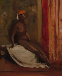 Sittande afrikansk kvinna