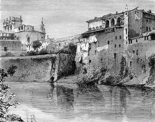 Villa Farnese, provinsen Viterbo, nordväst om Rom, Italien, 1800-talet