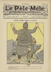 Framför Mont Blanc. Illustration för Le Pele-Mele, 1902