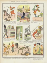 Hjältinnor från förr och nu. Illustration för Le Rire