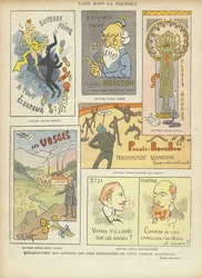 Föreställt franska valaffischer, illustration för Le Rire