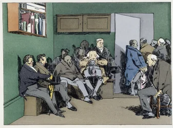 En dag för utfrågning - i "" Administrativ moral"" av Henri Monnier