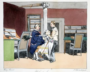 Huit heures, illustration ur "Moeurs Administratives, Dessinées D