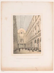 Interiör av Royal Galleries Saint-Hubert i Bryssel Intérieur des galeries St. Hubert (titel på objekt)