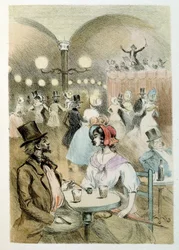 Illustration av Henri Boutet, för "Francines muff" (Le Manchon de Francine) av Louis-Henri Murger, även känd som Henri Murger; (1822-1861), fransk romanförfattare och poet.