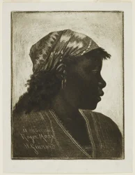 Huvud av en svart kvinna, cirka 1888