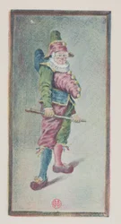 Punchinello, Tre fjärdedelar till höger, ca. 1887.