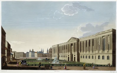 Colonnade of Louvren, cirka 1820 - i "" Views of Paris"" av Courvoisier