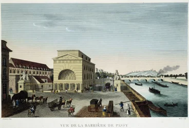 Barrière de Passy - i "" Utsikt över Paris 1810: barriärerna i Paris "" av Courvoisier,