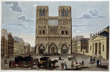 Notre Dames förgård - i "" Views of Paris" av Courvoisier