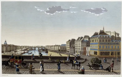 Paris, Notre-Dame-bron - i ""Views of Paris"" av Courvoisier