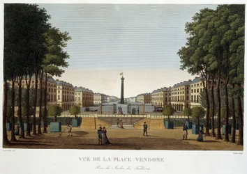 Place Vendôme, utsikt över en trädgård - Paris av Courvoisier