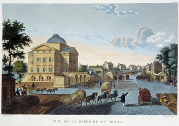 Vy över Barrier du Roule - i "" View of Paris, circa 1810: Les Barriers de Paris"" av Courvoisier